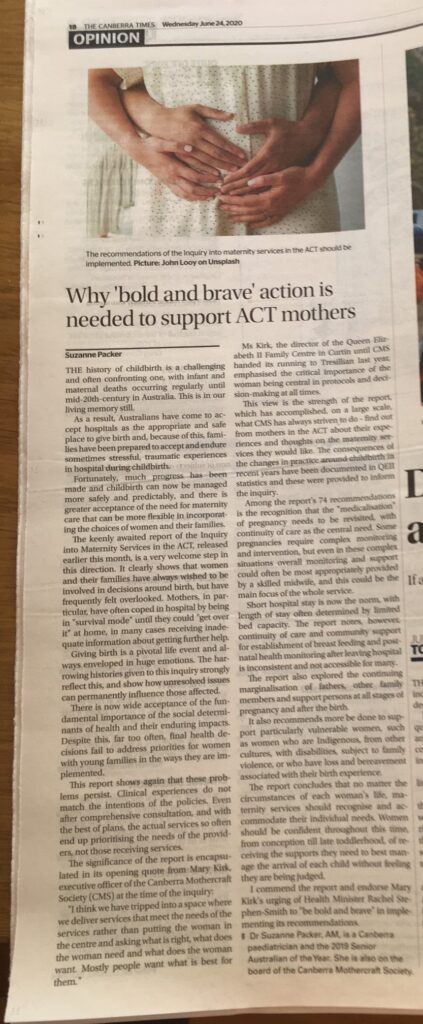 Dr Suzanne Packer AM Opinion Piece